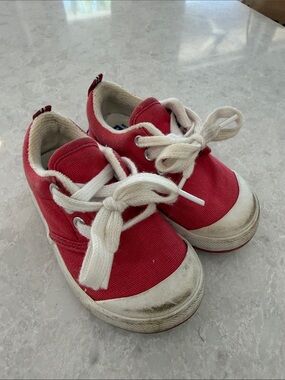 Keds Kids Red Canvas Lace-Up Sneakers with White Accents
